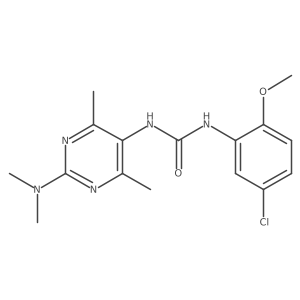 1-(5-Chloro-2-methoxyphenyl)-3-[2-(dimethylamino)-4,6-dimethylpyrimidin-5-YL]urea Structure