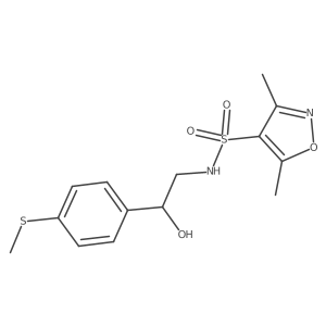 N-(2-hydroxy-2-(4-(methylthio)phenyl)ethyl)-3,5-dimethylisoxazole-4-sulfonamide结构式