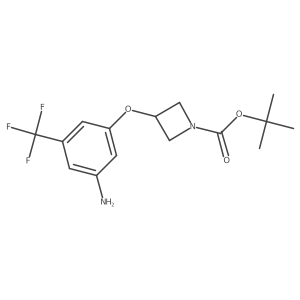 tert-Butyl 3-(3-amino-5-(trifluoromethyl)phenoxy)azetidine-1-carboxylate结构式
