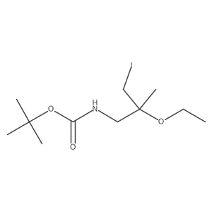 tert-Butyl N-(2-ethoxy-3-iodo-2-methylpropyl)carbamate结构式