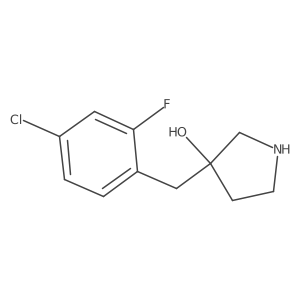 3-[(4-Chloro-2-fluorophenyl)methyl]pyrrolidin-3-ol结构式