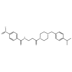 4-nitro-N-[3-oxo-3-(4-{[4-(propan-2-yl)phenyl]methyl}piperazin-1-yl)propyl]benzamide结构式