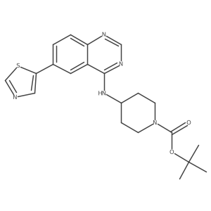4-[[6-(5-Thiazolyl)-4-quinazolinyl]amino]-1-piperidinecarboxylic acid 1,1-dimethylethyl ester结构式