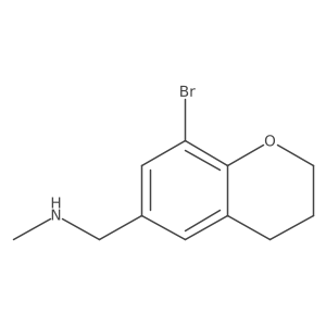 2H-1-Benzopyran-6-methanamine, 8-bromo-3,4-dihydro-N-methyl-结构式