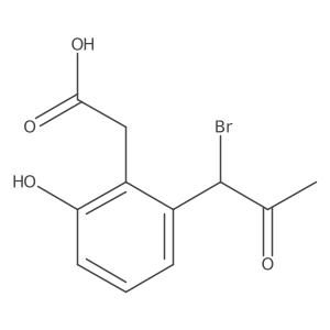2-(1-Bromo-2-oxopropyl)-6-hydroxyphenylacetic acid结构式