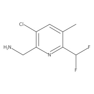 2-(Aminomethyl)-3-chloro-6-(difluoromethyl)-5-methylpyridine Structure