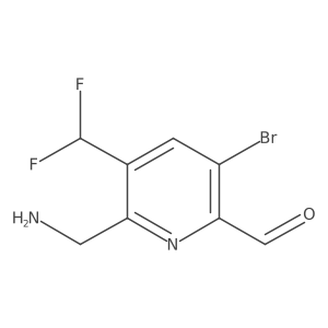 2-(Aminomethyl)-5-bromo-3-(difluoromethyl)pyridine-6-carboxaldehyde Structure