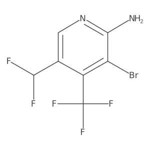 3-Bromo-5-(difluoromethyl)-4-(trifluoromethyl)pyridin-2-amine结构式