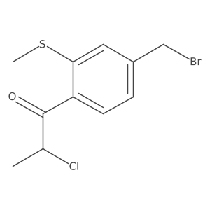 1-(4-(Bromomethyl)-2-(methylthio)phenyl)-2-chloropropan-1-one结构式