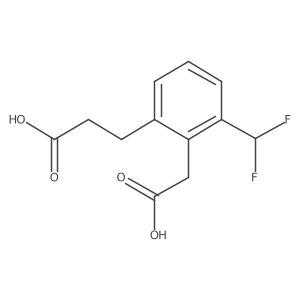 2-(2-Carboxyethyl)-6-(difluoromethyl)phenylacetic acid结构式