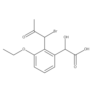 2-(1-Bromo-2-oxopropyl)-3-ethoxymandelic acid Structure