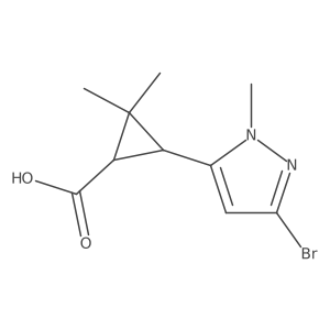 3-(3-bromo-1-methyl-1H-pyrazol-5-yl)-2,2-dimethylcyclopropane-1-carboxylic acid Structure