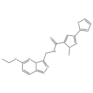 N-((6-ethoxy-[1,2,4]triazolo[4,3-b]pyridazin-3-yl)methyl)-1-methyl-3-(thiophen-2-yl)-1H-pyrazole-5-carboxamide Structure