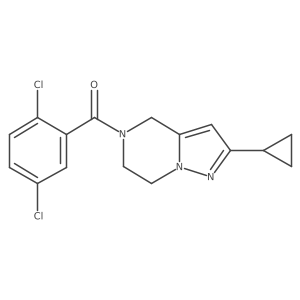 (2-cyclopropyl-6,7-dihydropyrazolo[1,5-a]pyrazin-5(4H)-yl)(2,5-dichlorophenyl)methanone结构式