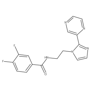 3,4-difluoro-N-(2-(2-(pyrazin-2-yl)-1H-imidazol-1-yl)ethyl)benzamide Structure