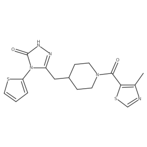 3-((1-(4-methylthiazole-5-carbonyl)piperidin-4-yl)methyl)-4-(thiophen-2-yl)-1H-1,2,4-triazol-5(4H)-one Structure