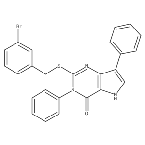2-((3-bromobenzyl)thio)-3,7-diphenyl-3H-pyrrolo[3,2-d]pyrimidin-4(5H)-one结构式