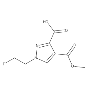 1-(2-Fluoroethyl)-4-(methoxycarbonyl)-1H-pyrazole-3-carboxylic acid结构式