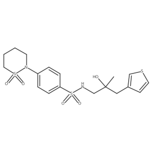 S-[4-(1,1-dioxo-1lambda6,2-thiazinan-2-yl)phenyl]-2-hydroxy-2-methyl-3-(thiophen-3-yl)propane-1-sulfonamido Structure