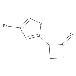 2-(4-Bromothiophen-2-yl)cyclobutan-1-one结构式