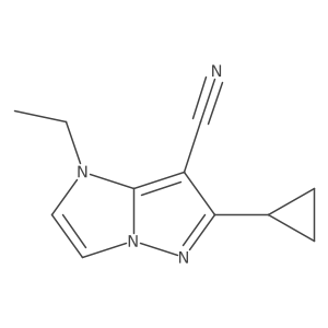 6-cyclopropyl-1-ethyl-imidazo[1,2-b]pyrazole-7-carbonitrile结构式