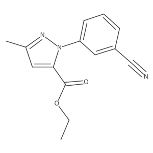 Ethyl 1-(3-cyanophenyl)-3-methyl-1H-pyrazole-5-carboxylate结构式