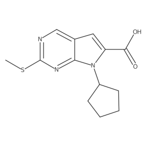 7-Cyclopentyl-2-(methylthio)-7H-pyrrolo[2,3-d]pyrimidine-6-carboxylic acid Structure