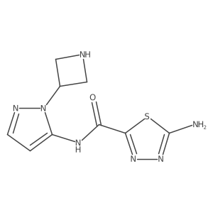5-amino-N-[1-(azetidin-3-yl)-1H-pyrazol-5-yl]-1,3,4-thiadiazole-2-carboxamide结构式