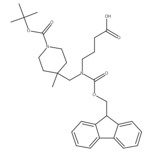 4-[({1-[(tert-butoxy)carbonyl]-4-methylpiperidin-4-yl}methyl)({[(9H-fluoren-9-yl)methoxy]carbonyl})amino]butanoic acid结构式