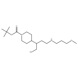 Tert-butyl 4-{1-hydroxy-4-[(3-methoxypropyl)amino]butan-2-yl}piperidine-1-carboxylate结构式