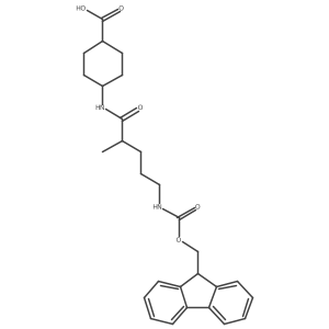 4-[5-({[(9H-fluoren-9-yl)methoxy]carbonyl}amino)-2-methylpentanamido]cyclohexane-1-carboxylic acid Structure