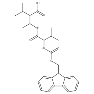 3-[(2R)-2-({[(9H-fluoren-9-yl)methoxy]carbonyl}amino)-3-methylbutanamido]-2-(propan-2-yl)butanoic acid结构式