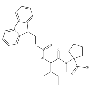 1-[(2S)-2-({[(9H-fluoren-9-yl)methoxy]carbonyl}amino)-N,3-dimethylpentanamido]cyclopentane-1-carboxylic acid Structure