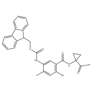 1-[2-bromo-5-({[(9H-fluoren-9-yl)methoxy]carbonyl}amino)-4-methylbenzamido]cyclopropane-1-carboxylic acid结构式