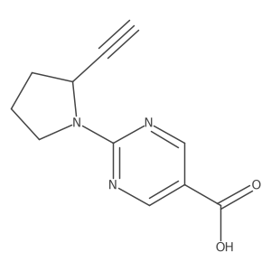 2-(2-Ethynylpyrrolidin-1-yl)pyrimidine-5-carboxylic acid结构式