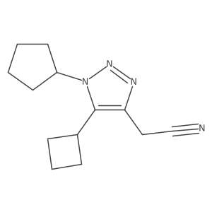 2-(5-cyclobutyl-1-cyclopentyl-1H-1,2,3-triazol-4-yl)acetonitrile结构式