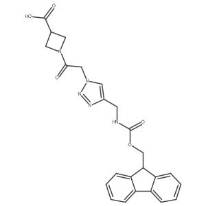 1-(2-{4-[({[(9H-fluoren-9-yl)methoxy]carbonyl}amino)methyl]-1H-1,2,3-triazol-1-yl}acetyl)azetidine-3-carboxylic acid结构式