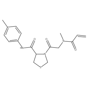 N-(4-methylphenyl)-3-[2-(N-methylprop-2-enamido)acetyl]-1,3-thiazolidine-4-carboxamide结构式