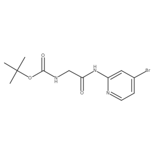tert-butyl N-{[(4-bromopyridin-2-yl)carbamoyl]methyl}carbamate结构式