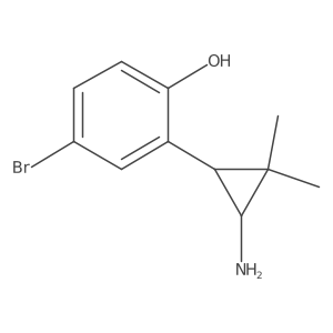 rac-2-[(1R,3R)-3-amino-2,2-dimethylcyclopropyl]-4-bromophenol结构式