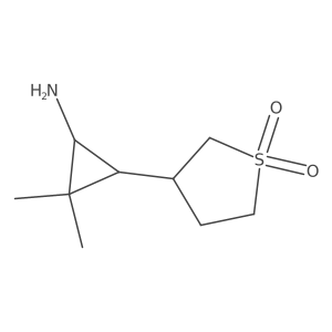 rac-3-[(1R,3S)-3-amino-2,2-dimethylcyclopropyl]-1lambda6-thiolane-1,1-dione结构式
