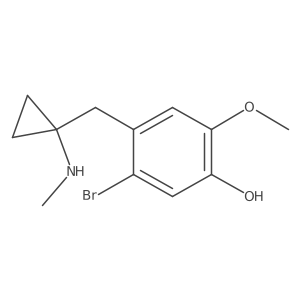 5-Bromo-2-methoxy-4-{[1-(methylamino)cyclopropyl]methyl}phenol Structure