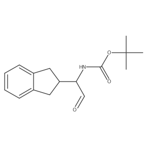 tert-butyl N-[1-(2,3-dihydro-1H-inden-2-yl)-2-oxoethyl]carbamate结构式