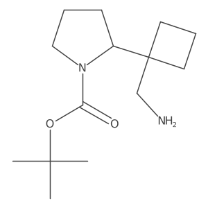 Tert-butyl 2-[1-(aminomethyl)cyclobutyl]pyrrolidine-1-carboxylate结构式