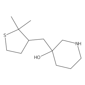 3-[(2,2-Dimethylthiolan-3-yl)methyl]piperidin-3-ol结构式