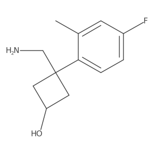 3-(Aminomethyl)-3-(4-fluoro-2-methylphenyl)cyclobutan-1-ol Structure