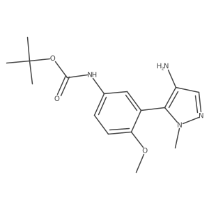 tert-butyl N-[3-(4-amino-1-methyl-1H-pyrazol-5-yl)-4-methoxyphenyl]carbamate Structure