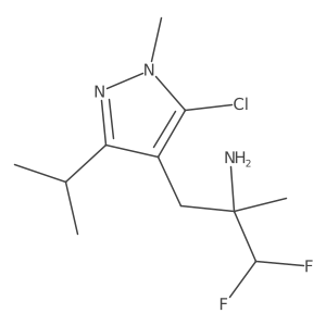 3-[5-chloro-1-methyl-3-(propan-2-yl)-1H-pyrazol-4-yl]-1,1-difluoro-2-methylpropan-2-amine结构式