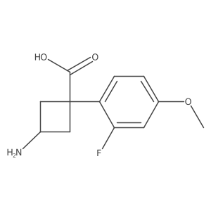 3-Amino-1-(2-fluoro-4-methoxyphenyl)cyclobutane-1-carboxylic acid结构式