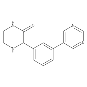 3-(3-Pyrimidin-5-ylphenyl)piperazin-2-one结构式